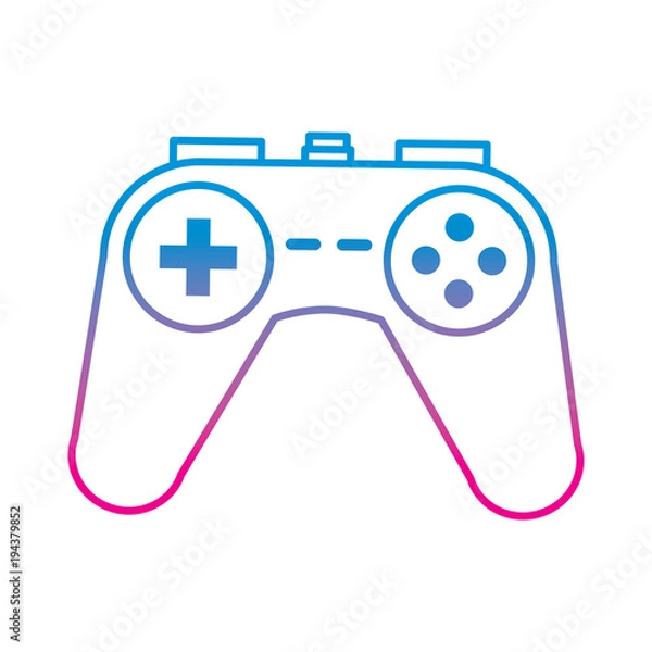 Obraz video console controller gadget technology vector illustration degrade color line image