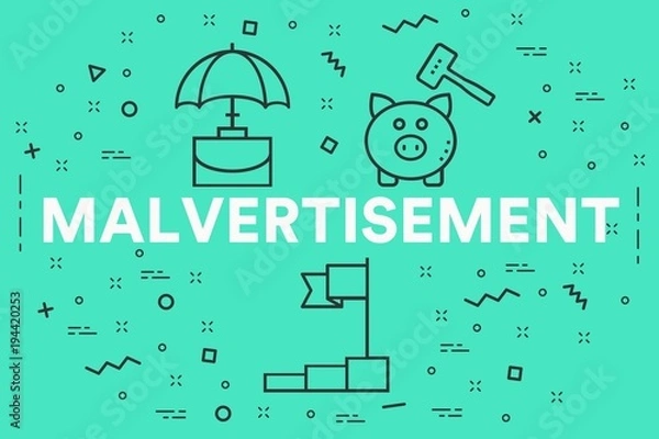 Fototapeta Conceptual business illustration with the words malvertisement