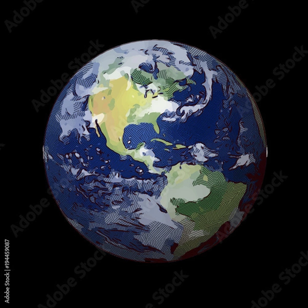Obraz Vector world globe
