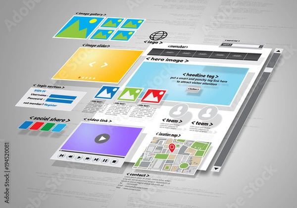 Obraz Website design and development project conceptual image