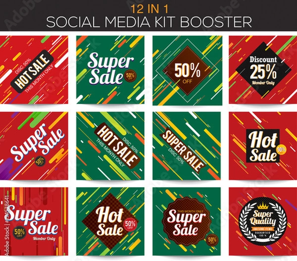 Fototapeta Multipurpose social media kit booster