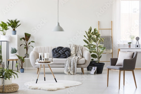 Fototapeta Bright living room with plants