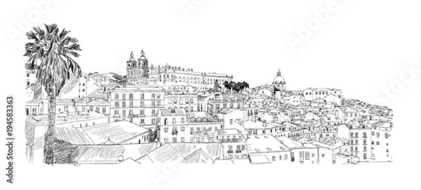 Obraz Lisbon, city. Vector drawing