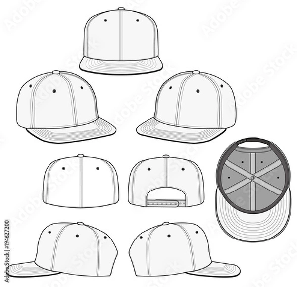 Obraz SNAPBACK 2018 vector illustration flat sketches template