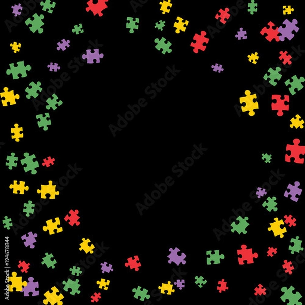 Fototapeta Confetti Background Pattern. Puzzle pieces and big ideas design, vector illustration graphic