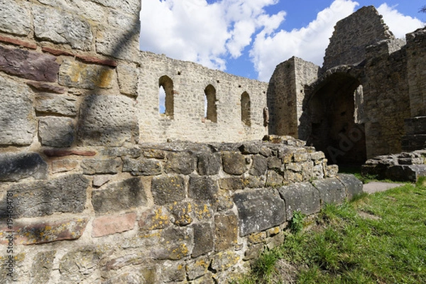 Fototapeta Burgruine und Naturschutzgebiet Homburg, Franken, Bayern, Deutschland