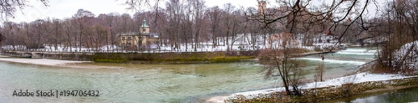 Obraz Panorama Landscape Isar Munich in Winter