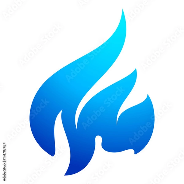 Fototapeta Fire flame blue icon
