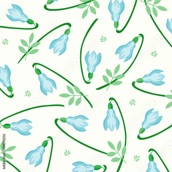 Fototapeta Spring snowdrop flower. 