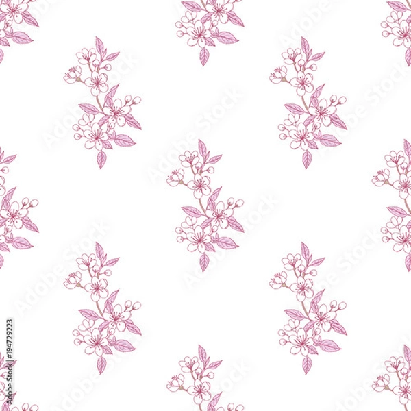 Fototapeta Seamless Pattern with Sakura