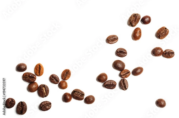 Obraz Coffee beans isolated on a white background
