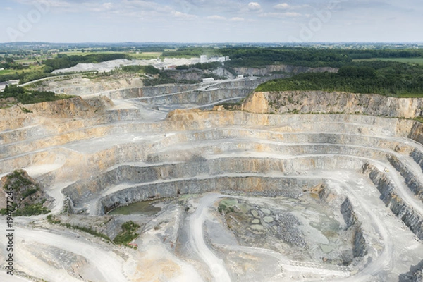 Fototapeta aerial overview of the porphyry mine of Lessines