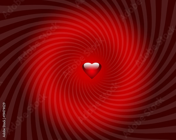 Obraz abstract red hearts lights effects of valentines day