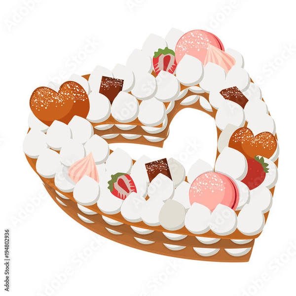 Obraz Heart cake with different topping