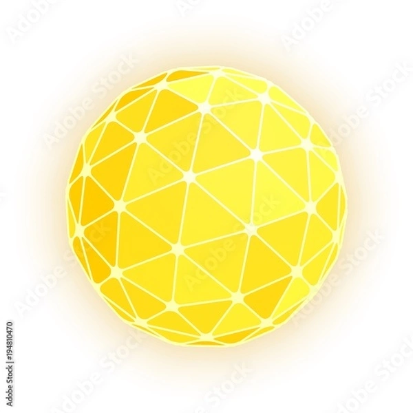 Obraz Gold geodesic sphere. Vector illustration.