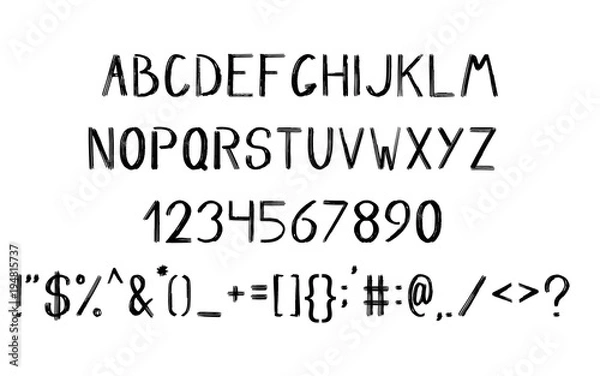 Obraz Vector hand drawn typeface.