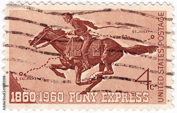 Fototapeta anniversary of Pony Express - fast mail service