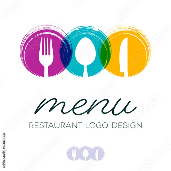 Obraz Streszczenie projektowanie logo menu restauracji