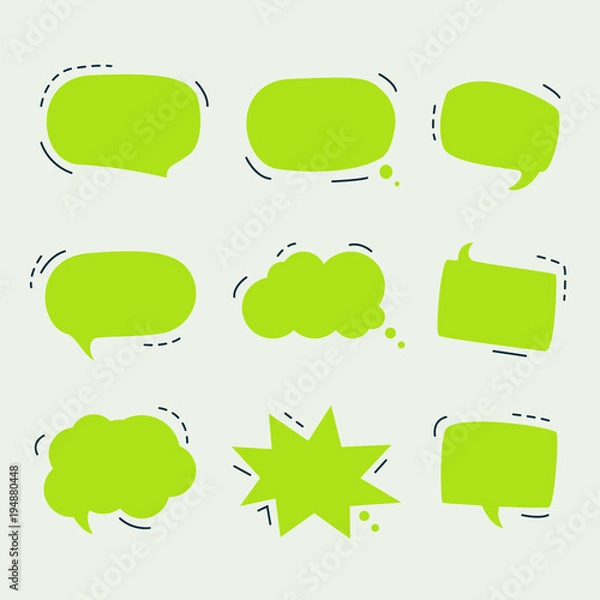 Fototapeta Blank empty colored speech bubbles
