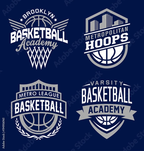 Fototapeta Zestaw graficzny godło sport koszykówki
