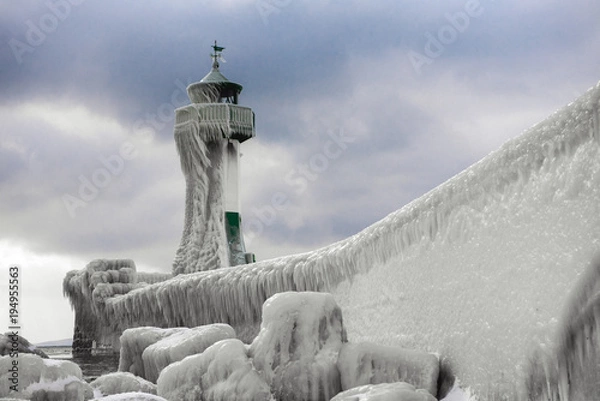 Obraz Frozen Lighthouse in Winter / Leuchtturm im Winter
