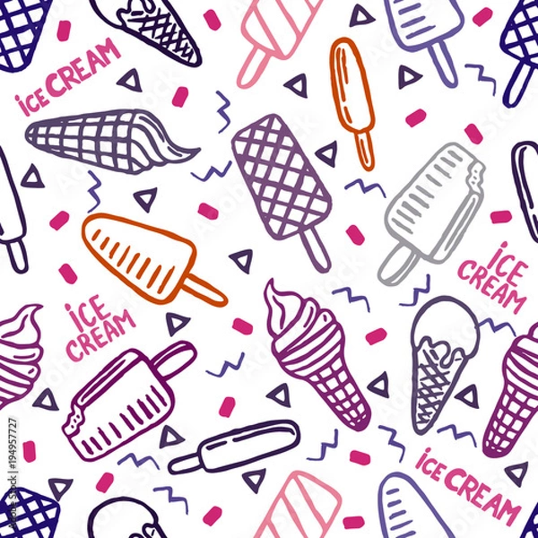 Fototapeta seamless pattern with ice cream