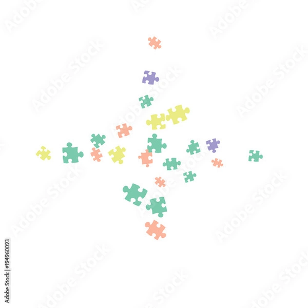 Fototapeta Confetti Background Pattern. Puzzle pieces and big ideas design, vector illustration graphic