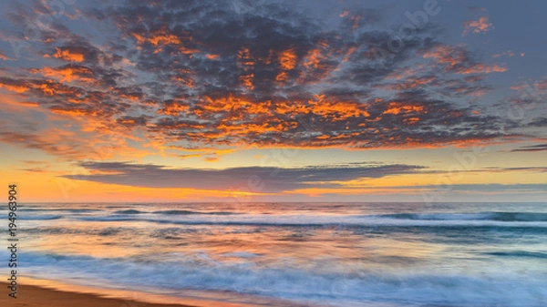 Obraz Vibrant Sunrise Seascape with Clouds