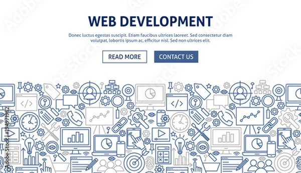 Fototapeta Web Development Banner Design