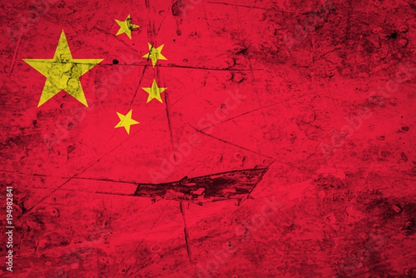 Obraz Chinese flag grunge texture