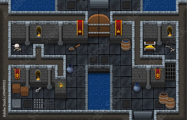 Fototapeta Dungeon Game Tileset