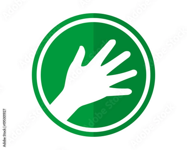 Fototapeta high five green circle pattern image vector icon