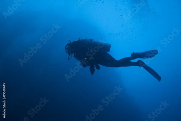 Obraz plongeur en eaux profondes