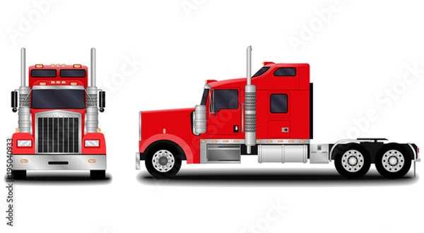 Obraz realistic truck. front view; side view.