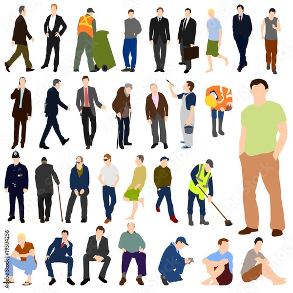 Fototapeta Lots of Men Set 01