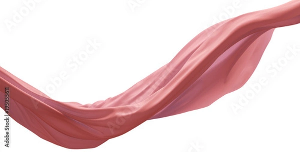 Fototapeta cloth wave movement in the air on white background