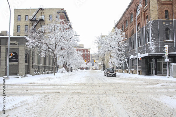Obraz snow winter street