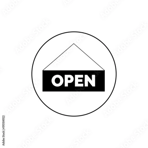 Fototapeta Sign opened icon, logo