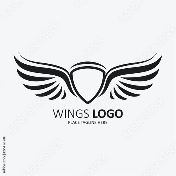Obraz Winged shield black template