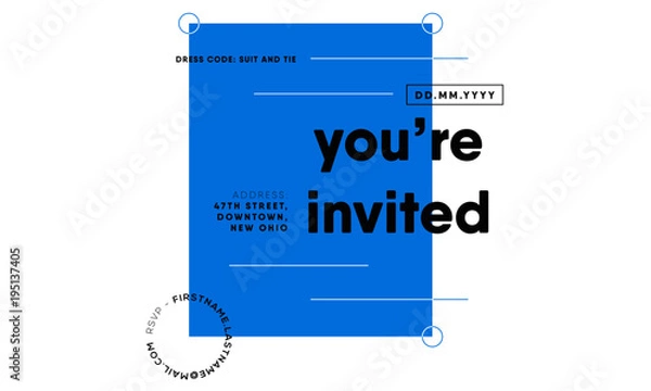 Obraz You are invited template. save the date cards. invitation design. vector illustration. eps 10