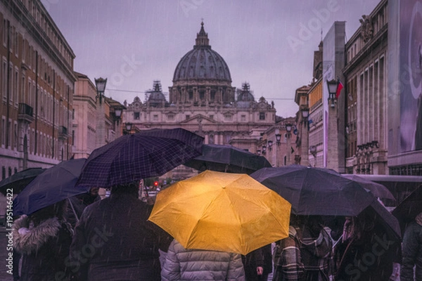 Obraz Watykański deszcz