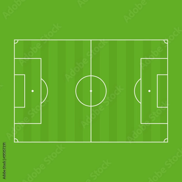 Obraz Soccer field standard lines. football field vector illustration