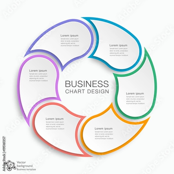 Fototapeta Business Chart Design 6-Step #Vector Graphics