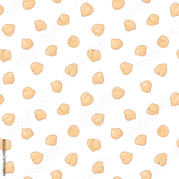 Obraz 
Chickpeas seamless pattern. Chickpeas on white background. Vector hand drawn illustration seamless pattern.