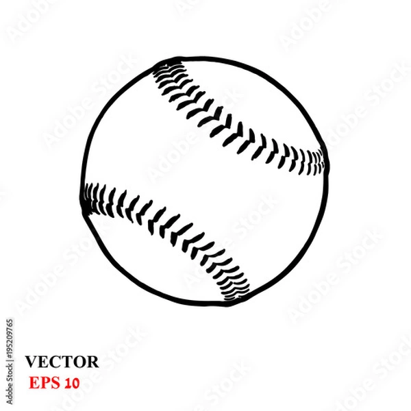 Fototapeta Piłka baseballowa na białym tle