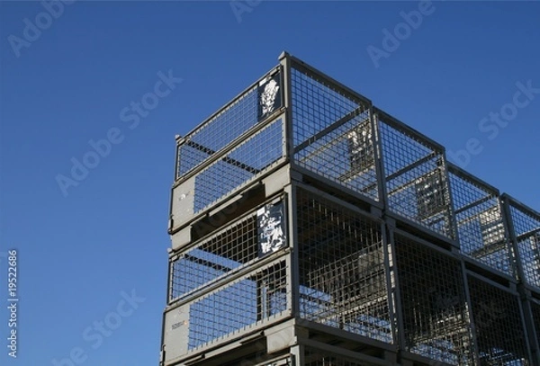 Obraz Transport gestapelte Container Gitterbox