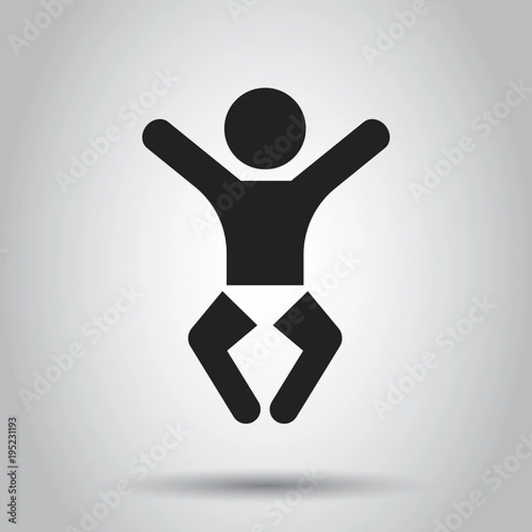 Fototapeta Baby vector icon. Child flat illustration. Business concept simple flat pictogram on isolated background.