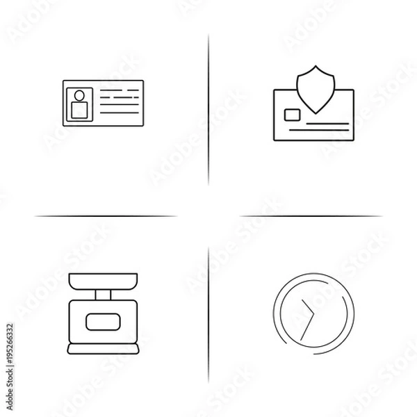 Fototapeta Business simple linear icon set.Simple outline icons