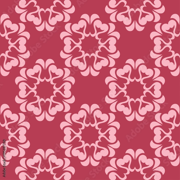 Obraz Floral seamless pattern on red background