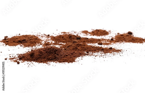 Obraz Cocoa powder pile isolated on white background
